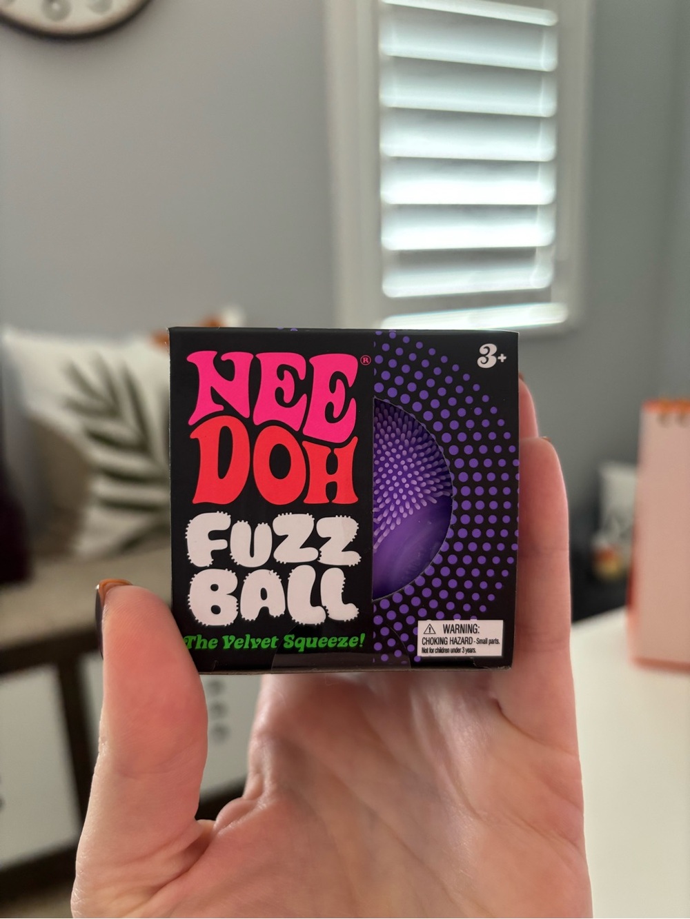 Purple Fuzz Ball Stress Toy Needoh Squishy